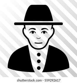 Black Jew toolbar icon. Vector pictogram style is a flat symbol on diagonal hatch transparent background.