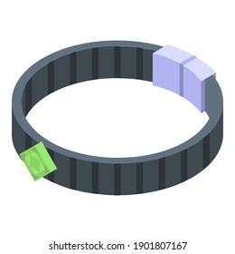 Black jewelry bracelet icon. Isometric of black jewelry bracelet vector icon for web design isolated on white background