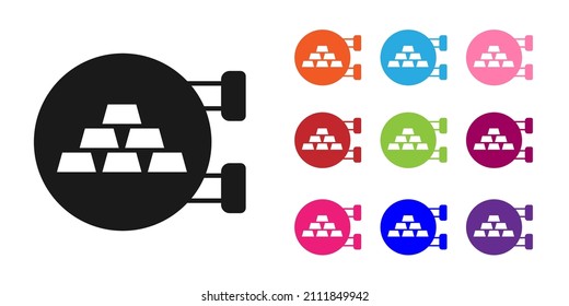 Black Jewelry store icon isolated on white background. Set icons colorful. Vector