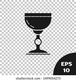 Black Jewish goblet icon isolated on transparent background. Jewish wine cup for kiddush. Kiddush cup for Shabbat.  Vector Illustration