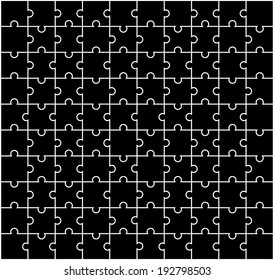 Black jigsaw pattern. vector / illustration