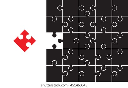 black jigsaw pieces 