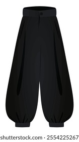 Black  jiu jitsu pants.  vector