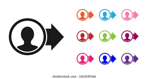 Black Job promotion icon isolated on white background. Success, achievement, motivation business symbol, growth. Set icons colorful. Vector Illustration