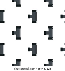 Black joint T pipe connection pattern seamless flat style for web vector illustration