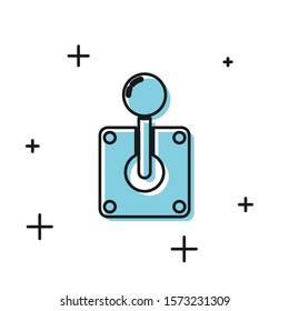 Black Joystick for arcade machine icon isolated on white background. Joystick gamepad.  Vector Illustration