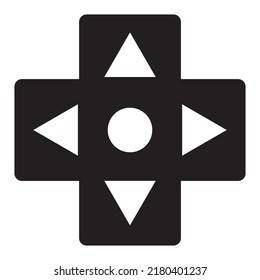 Icono plano de flecha de juego joystick negro