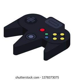 Black joystick icon. Isometric of black joystick vector icon for web design isolated on white background