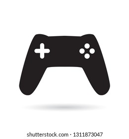 black joystick icon- vector illustration