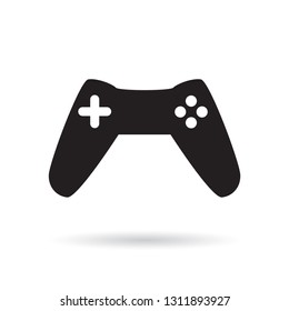 black joystick icon- vector illustration