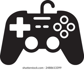 Black joystick silhouette style vector illustration art 