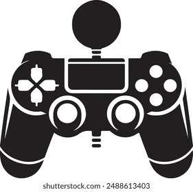 Black joystick silhouette style vector illustration art 
