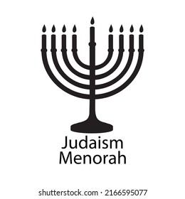 Black Judaism menorah symbol, sign. religious concept