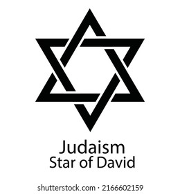 Black Judaism star of David symbol on white background