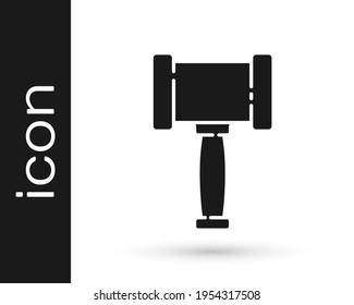 Black Judge gavel icon isolated on white background. Gavel for adjudication of sentences and bills, court, justice. Auction hammer.  Vector