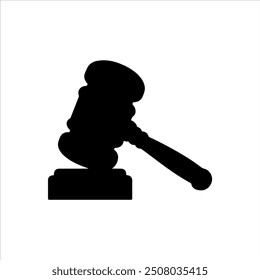 Black judge hammer silhouette vector illustration design on white background.