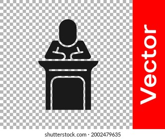 Black Judge icon isolated on transparent background.  Vector