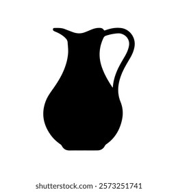 Black Jug silhouette vector illustration on white background.