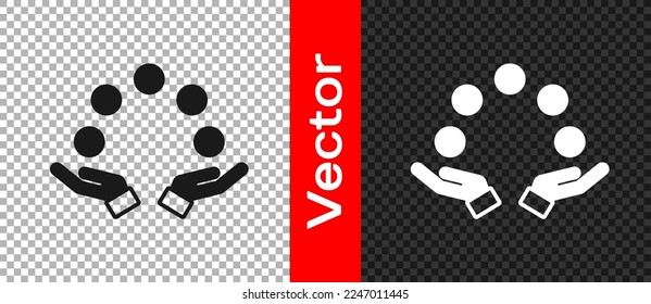 Black Juggling ball icon isolated on transparent background.  Vector