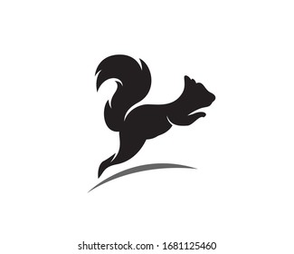 black jumping furry squirrel logo design inspiration