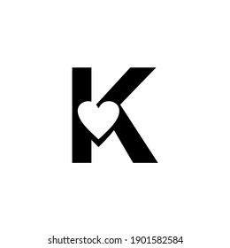 Black K Letter Love Sign Logo Stock Vector (Royalty Free) 1901582584 ...