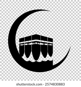 black ka'bah mecca ramadhan vector illustration icon