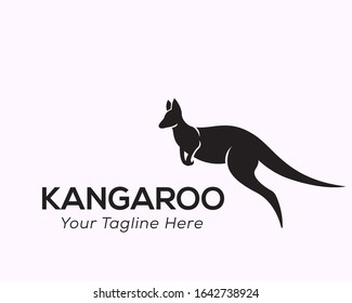 black Kangaroo jump high logo design inspiration