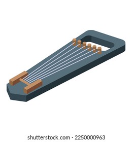 Black kantele icon isometric vector. Gusli music. Instrument folk