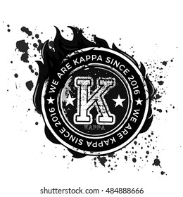 Black Kappa Vintage Badge - An Vintage Black Badge That Can Be Used As A Logo For A Sports Team, A Fraternity House Or Anything Related To An American Style College.