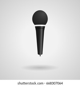 Black karaoke mic with shadow