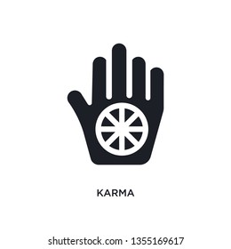 black karma isolated vector icon. simple element illustration from religion concept vector icons. karma editable logo symbol design on white background. can be use for web and mobile
