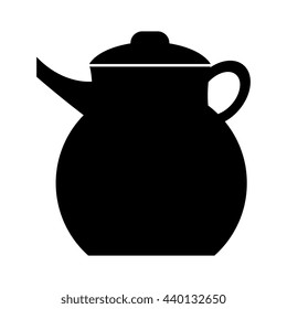 black kettle front view over isolated background,vector illustration