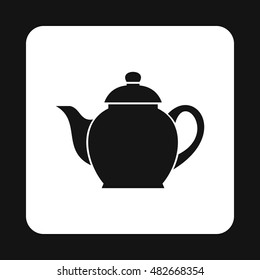 Black kettle icon in simple style isolated on white background. Utensils symbol vector illustration