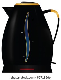 Black kettle in vector