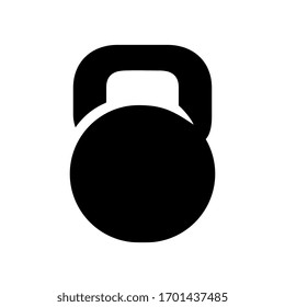 Black kettlebell icon design, illustration of gym equipment, vector silhouette