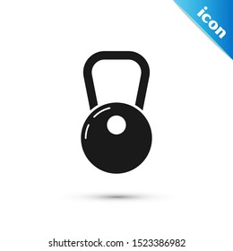 Black Kettlebell icon isolated on white background.  Vector Illustration