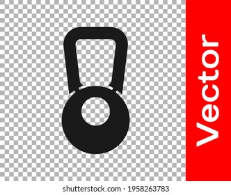 Black Kettlebell icon isolated on transparent background. Sport equipment.  Vector Illustration
