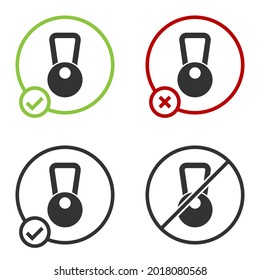 Black Kettlebell icon isolated on white background. Sport equipment. Circle button. Vector