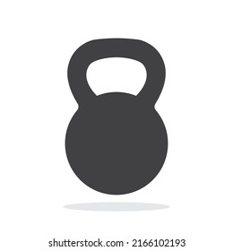 Black kettlebell on a white background.