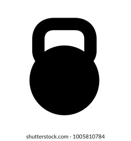 Black Kettlebell silhouette, isolated on white background. Vector Illustration.
