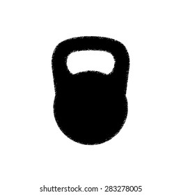 Black kettlebell - black vector icon