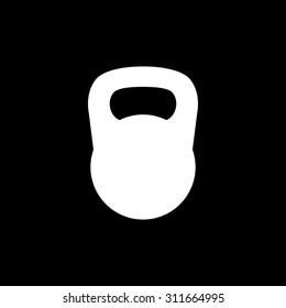 Black kettlebell  - vector icon
