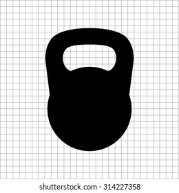 Black kettlebell  - vector icon