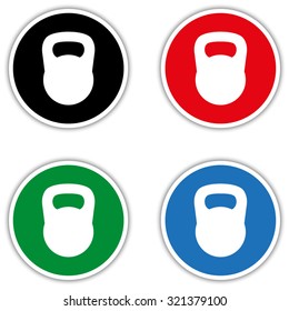 Black kettlebell  - vector icon