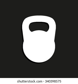 Black kettlebell - vector icon