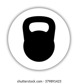 Black kettlebell -  black vector icon