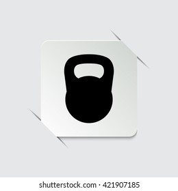 Black kettlebell -  black vector icon