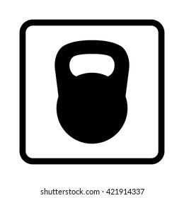 Black kettlebell  - black vector icon