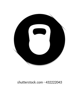 Black kettlebell  - black vector icon