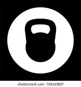 Black kettlebell  - black vector icon